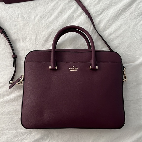 KATE SPADE 13” saffiano laptop bag - PLUM - Picture 6 of 8